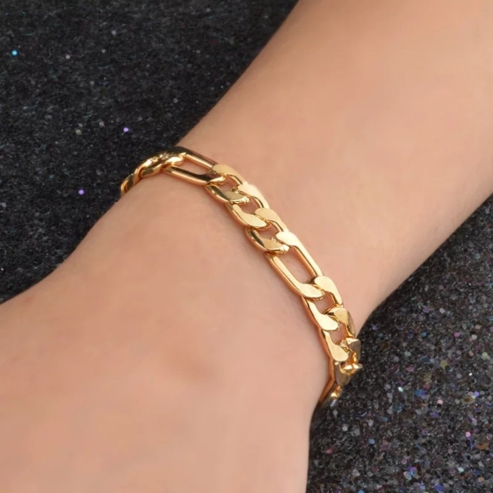 18K Gold filled 8MM Sideways Bracelet